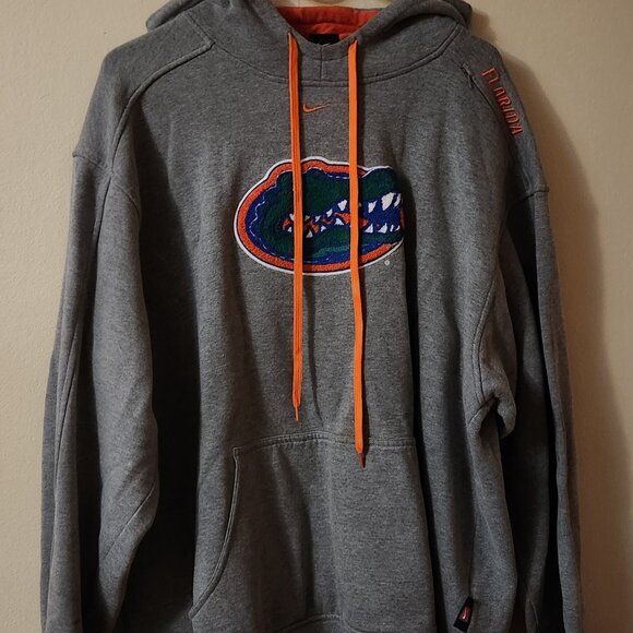 RARE Vtg Nike Team Florida Gators Hoodie Large L Stitched Gator Logo Heavyweight - Picture 3 of 10